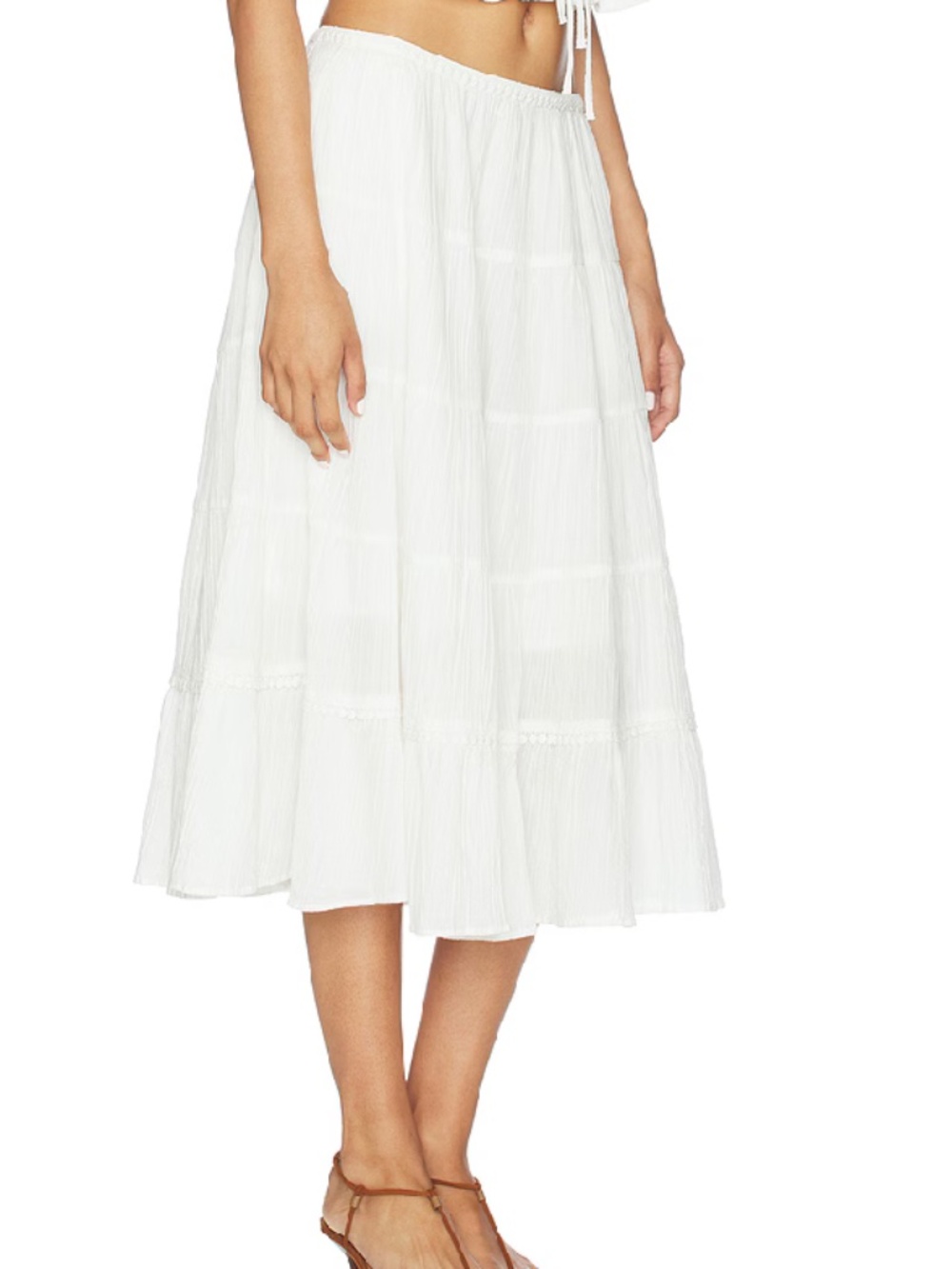 NWOT Free People Bright Side Skirt Only in White/Ivory Size Large